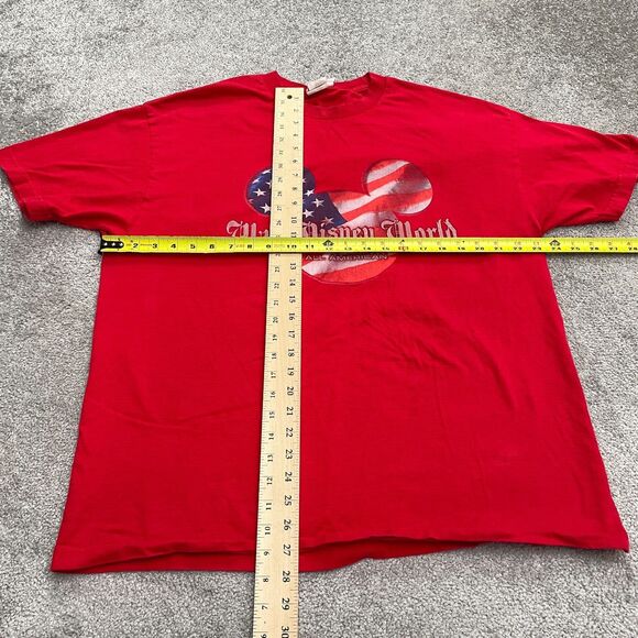 Walt Disney World Mickey Mouse Vintage Graphic T-Shirt Mens XL Red Crew Neck Tee - Picture 8 of 11